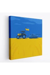 Rus Tankını Çeken Ukraynalı Çiftçi Kanvas Tablo-5879