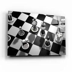 Satranç Cam Tablo Özel Tasarım Ofis, Mutfak Çocuk Odası, Salon Dekorasyon