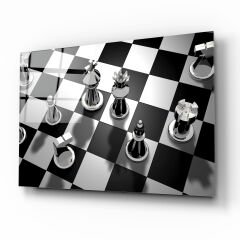 Satranç Cam Tablo Özel Tasarım Ofis, Mutfak Çocuk Odası, Salon Dekorasyon