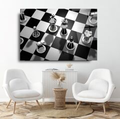Satranç Cam Tablo Özel Tasarım Ofis, Mutfak Çocuk Odası, Salon Dekorasyon