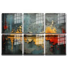 3D Baskılı Özel Tasarım, Modern Yaşam Alanları İçin 6 Parça Kare Cam Tablo 92