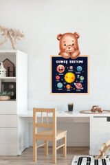 Eğitici Ayıcıklı Güneş Sistemi Çocuk Odası Duvar Sticker