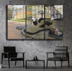 Ünlü Ressamlar ve Yapıtları Modern Yaşam Alanları İçin 3'lü Dikey Cam Tablo 427