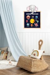 Eğitici Filli Güneş Sistemi Çocuk Odası Duvar Sticker