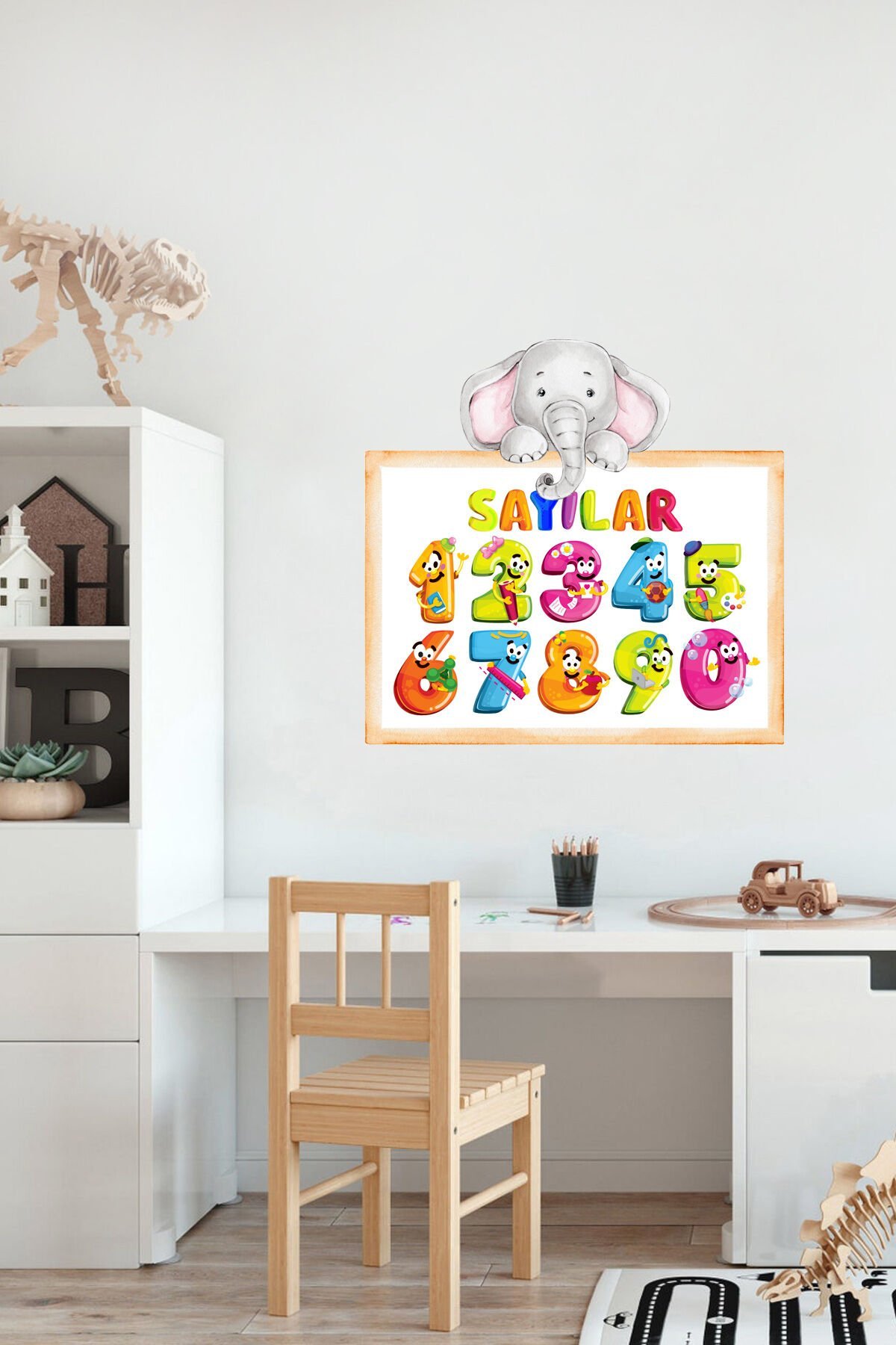 Eğitici Filli Sayılar Çocuk Odası Duvar Sticker