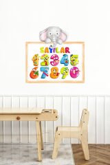 Eğitici Filli Sayılar Çocuk Odası Duvar Sticker