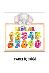 Eğitici Filli Sayılar Çocuk Odası Duvar Sticker