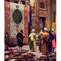Kanvas Osmanlı Halı Çarşısı Sayılarla Boyama Seti Kasnaklı