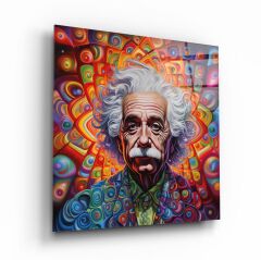 Albert Einstein Cam Tablo Özel Tasarım Ofis, Mutfak Çocuk Odası, Salon Dekorasyon