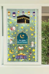 Ramazan Ayı Temalı Süsleme, Kabe Ve Ramazan Figürleri Cam Duvar Sticker