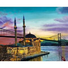 Kanvas İstanbul Ortaköy Boyama  Seti Kasnaklı