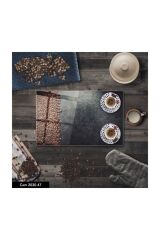 Antibakteriyel Cam Kesme Tahtası | Baskılı Kesim Tablası | 25 x 35 cm