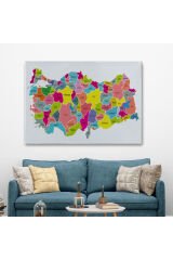 Türkiye Haritası Kanvas Tablo-1023