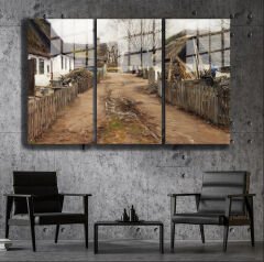 Ünlü Ressamlar ve Yapıtları Modern Yaşam Alanları İçin 3'lü Dikey Cam Tablo 471