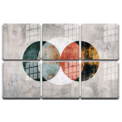 3D Baskılı Özel Tasarım, Modern Yaşam Alanları İçin 6 Parça Kare Cam Tablo 145