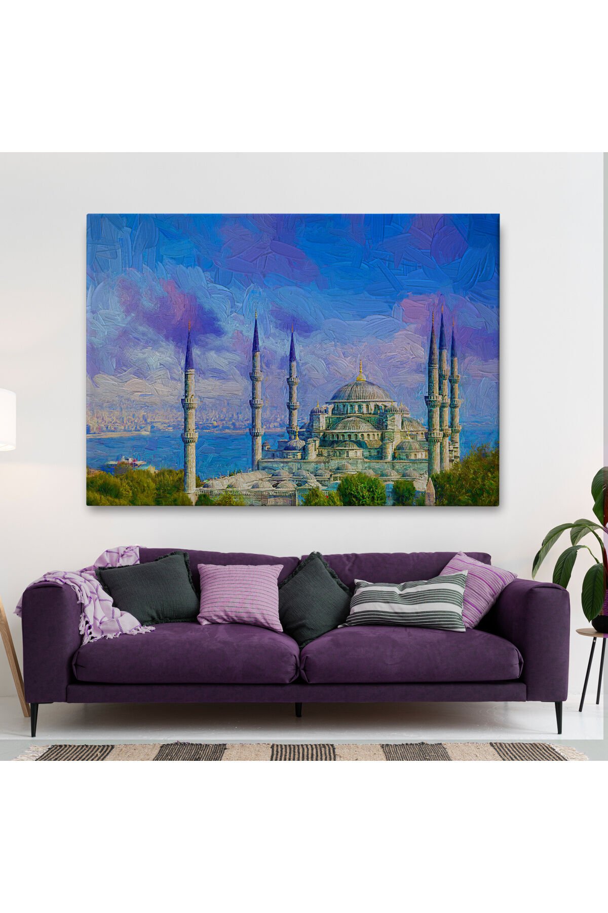 Sultan Ahmet Cami Yağlıboya Görünüm Dekortif Kanvas Tablo-3370