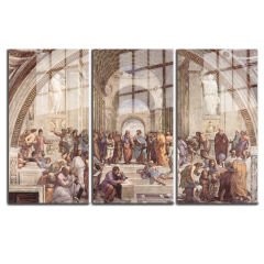 Ünlü Ressamlar ve Yapıtları Modern Yaşam Alanları İçin 3'lü Dikey Cam Tablo 492