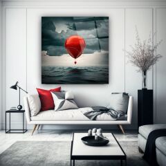 Uçan Balon Cam Tablo Özel Tasarım Ofis, Mutfak Çocuk Odası, Salon Dekorasyon