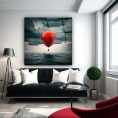Uçan Balon Cam Tablo Özel Tasarım Ofis, Mutfak Çocuk Odası, Salon Dekorasyon