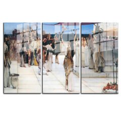 Ünlü Ressamlar ve Yapıtları Modern Yaşam Alanları İçin 3'lü Dikey Cam Tablo 502
