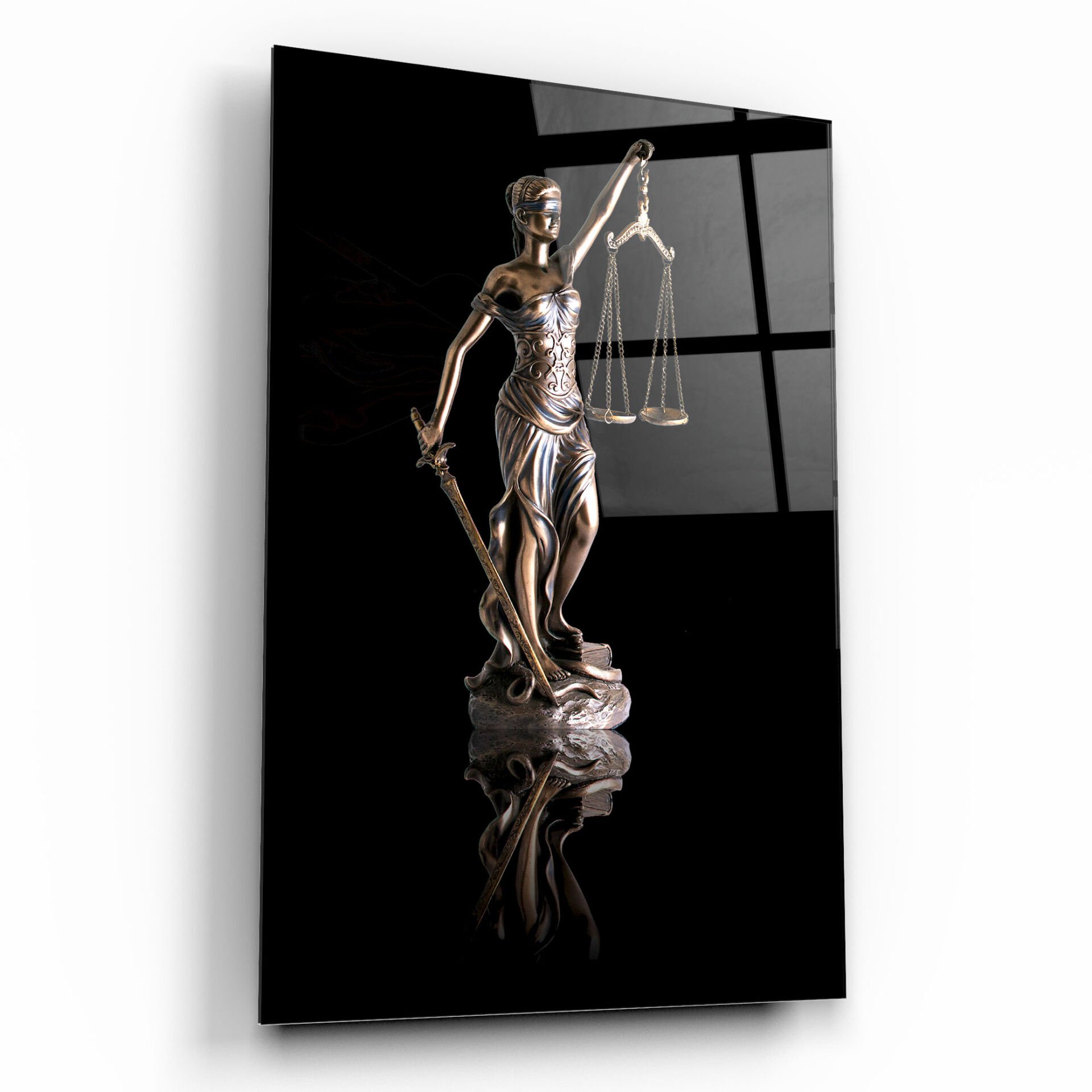 Themis Heykeli Cam Tablo Özel Tasarım Ofis, Mutfak Çocuk Odası, Salon Dekorasyon