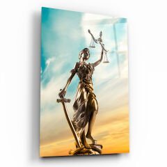 Themis Heykeli Cam Tablo Özel Tasarım Ofis, Mutfak Çocuk Odası, Salon Dekorasyon