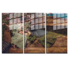 Ünlü Ressamlar ve Yapıtları Modern Yaşam Alanları İçin 3'lü Dikey Cam Tablo 506