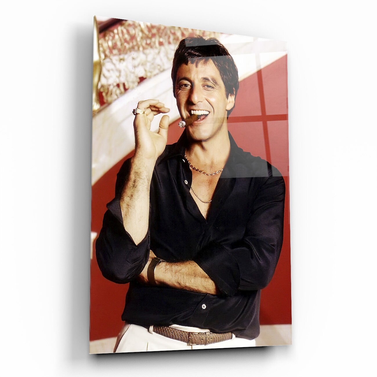 Tony Montana Scarface  Cam Tablo Özel Tasarım Ofis, Mutfak Çocuk Odası, Salon Dekorasyon