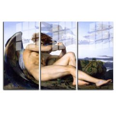 Ünlü Ressamlar ve Yapıtları Modern Yaşam Alanları İçin 3'lü Dikey Cam Tablo 508