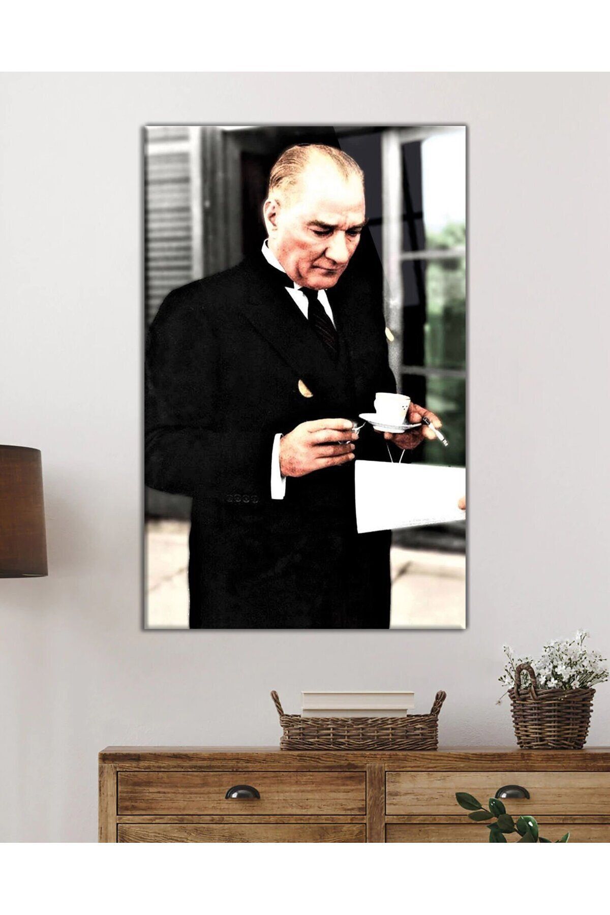 Atatürk Portresi Cam Tablo, Ev Ve Ofis Duvar Dekoru,