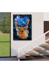 Geyiğin Galaxisi Modern Sanat Duvar Tablosu-5997