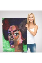 Afrikalı Kadın Portresi Pop Art Duvar Tablosu-6004