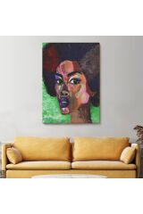 Afrikalı Kadın Portresi Pop Art Duvar Tablosu-6004