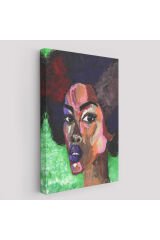 Afrikalı Kadın Portresi Pop Art Duvar Tablosu-6004