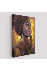 Afrikalı Kadın Portresi Pop Art Duvar Tablosu-6008