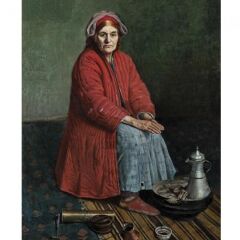 Kanvas Halil paşa Yaşlı Halayık Sayılarla Boyama  Seti Kasnaklı