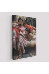 Anne ve Kızı Ortaçağ Tablosu-6040