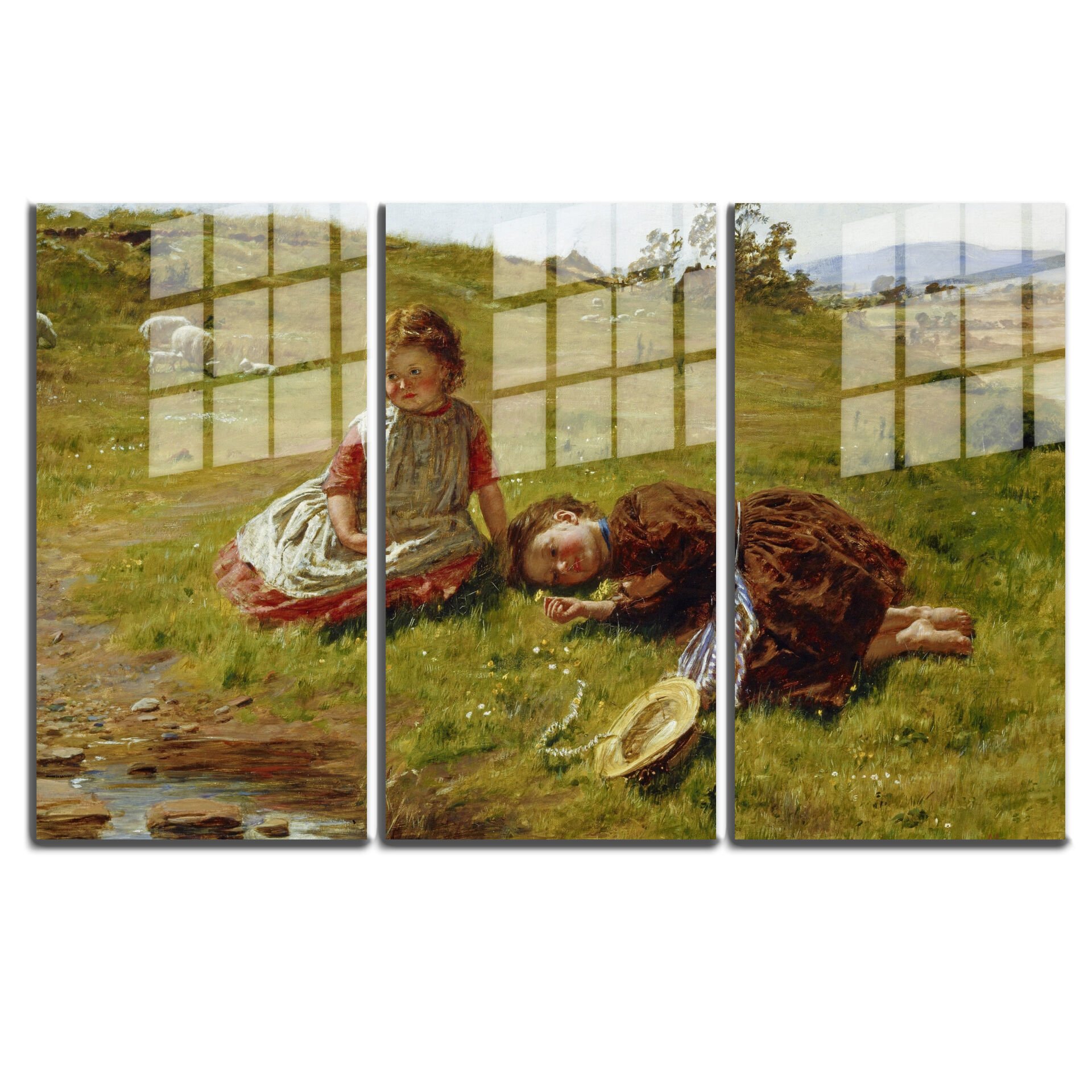 Ünlü Ressamlar ve Yapıtları Modern Yaşam Alanları İçin 3'lü Dikey Cam Tablo 571