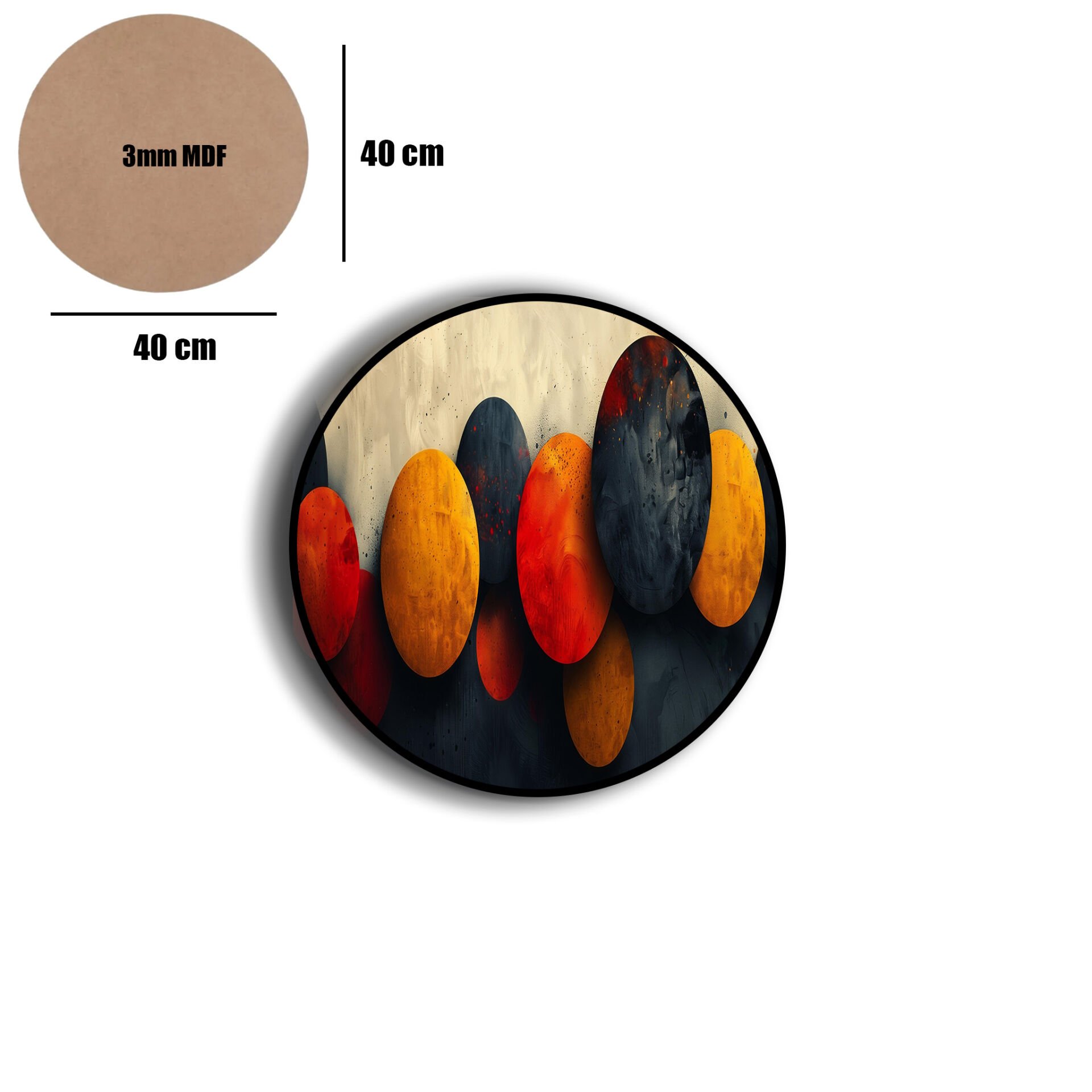 Amarikan Servis, Mdf Supla Takımı 6 Adet (6'lı Takım ), 6'lı Bardak Altlığı Hedliyeli 234