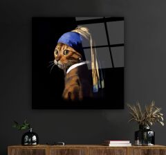 Kedi Cam Tablo Özel Tasarım Ofis, Mutfak Çocuk Odası, Salon Dekorasyon
