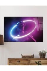 Soyut Neon Tarzı Heykel Cam Tablo, Ev Ve Ofis Duvar Dekoru  Büyük Tablo Dayanıklı Cam