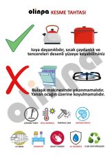 Baskılı Cam Kesme Tahtası |temperli Cam |  25 x 35 cm
