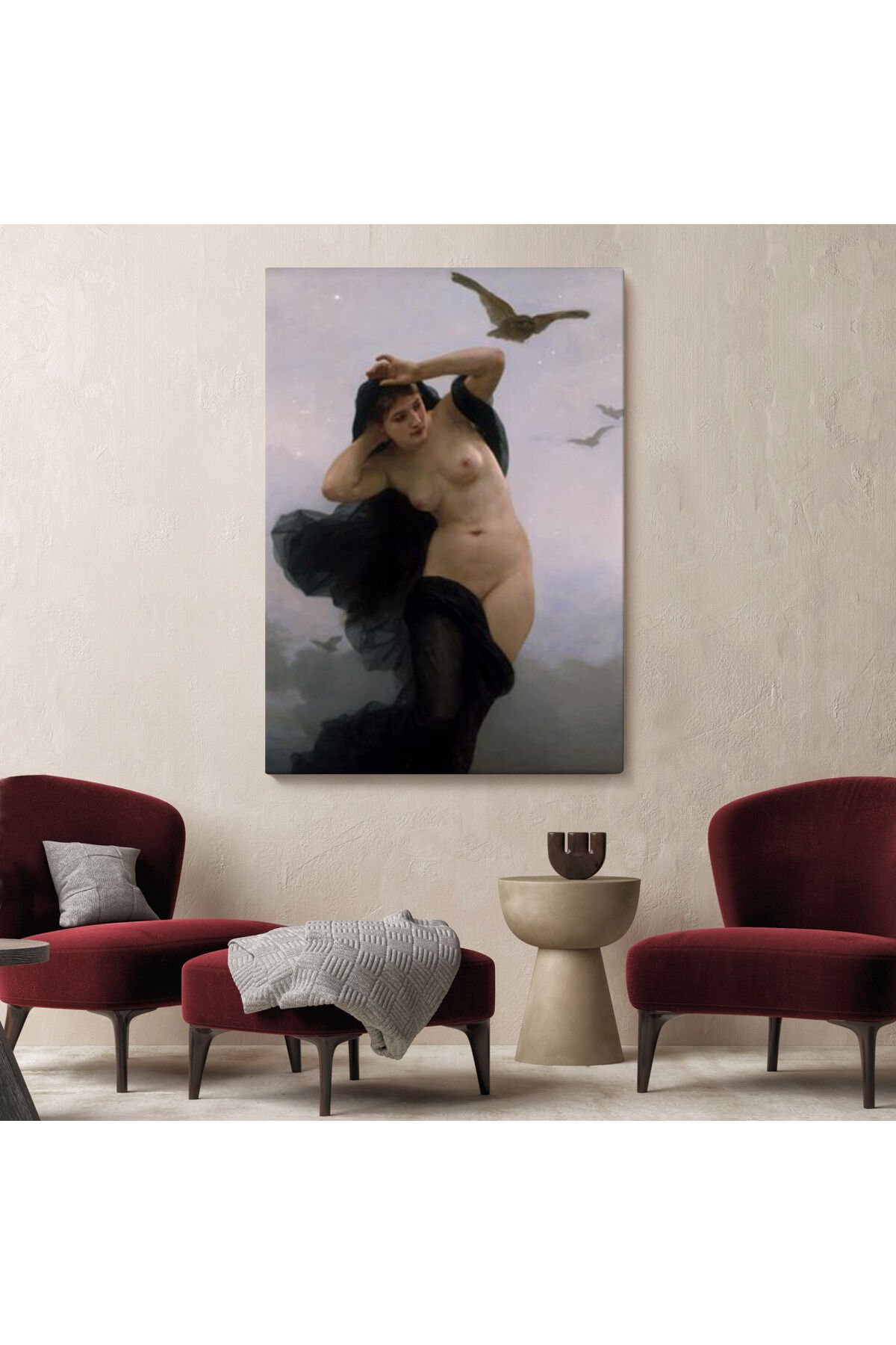 William-Adolphe Bouguereau The Night Duvar Tablosu-6066