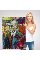 Yağlı Boya Efektli Renkli Mustafa Kemal Atatürk Duvar Tablosu-6069