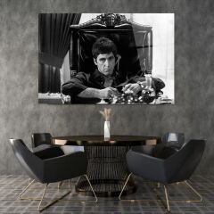 Tony Montana Cam Tablo Özel Tasarım Ofis, Mutfak Çocuk Odası, Salon Dekorasyon