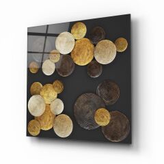 Soyut Gold Cam Tablo Özel Tasarım Ofis, Mutfak Çocuk Odası, Salon Dekorasyon