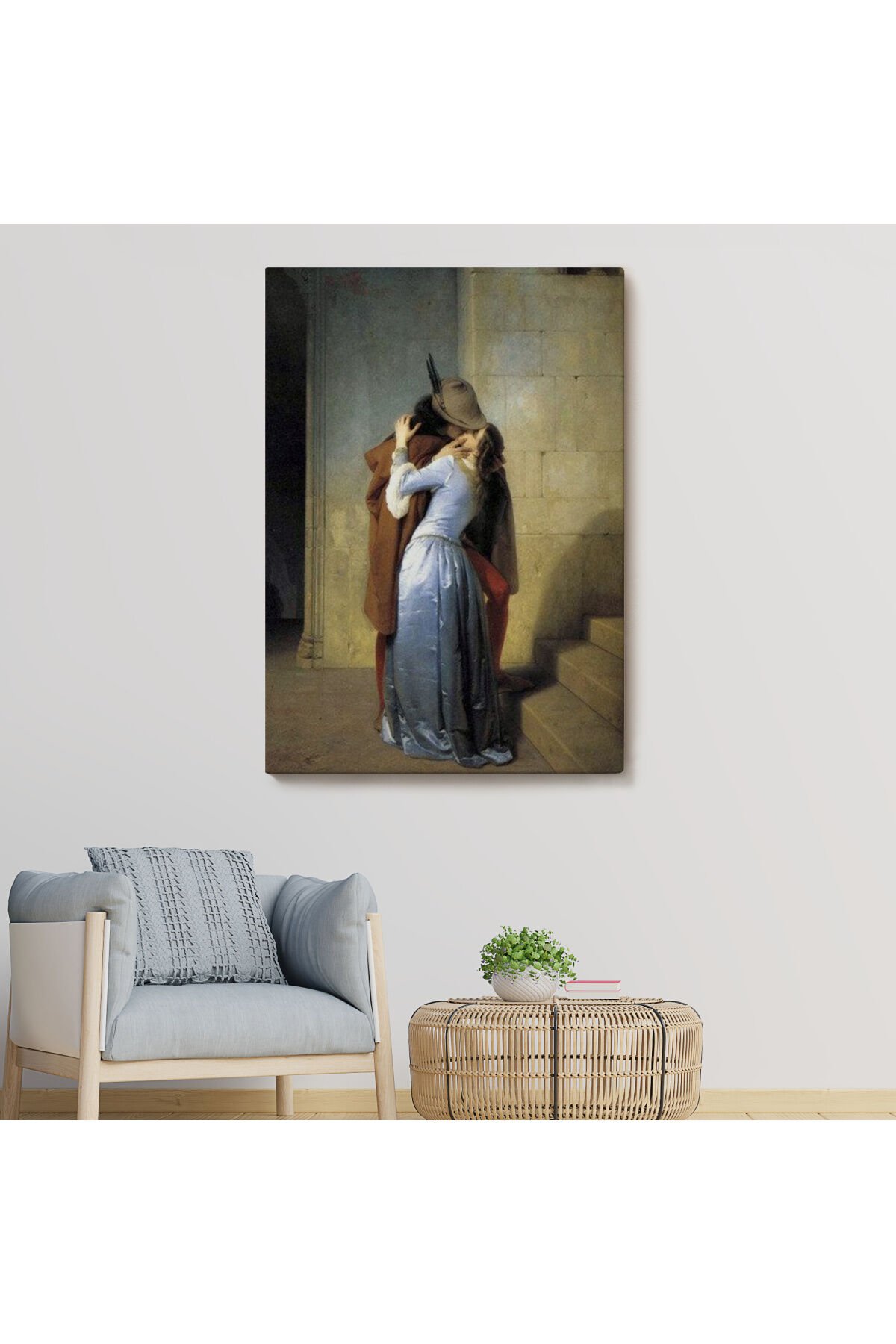Francesco Hayez Öpücük İsimli Eseri Duvar Tablosu-6076