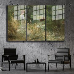 Ünlü Ressamlar ve Yapıtları Modern Yaşam Alanları İçin 3'lü Dikey Cam Tablo 612