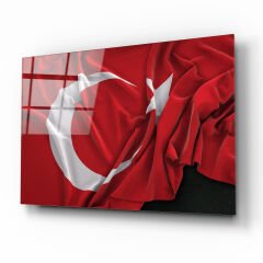 Türk Bayrağı Cam Tablo Özel Tasarım Ofis, Mutfak Çocuk Odası, Salon Dekorasyon