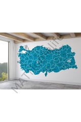 Türkiye Haritası İl ve İlçeli Ayrıntılı Eğitici Duvar Kağıdı-3031